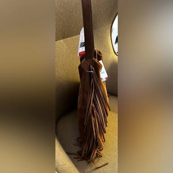 NWT Divina Firenze Suede Fringe Hobo Bag - Picture 3 of 8